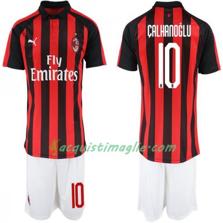 Divisa di Calcio AC Milan Hakan Calhanoglu 10 Bambino Prima 2018/2019